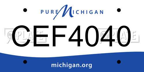 CEF4040 Michigan License Plate