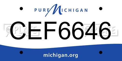 CEF6646 Michigan License Plate