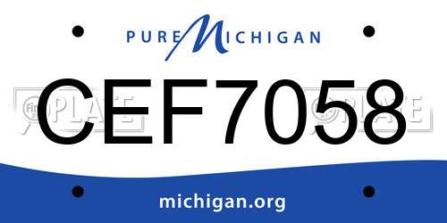 CEF7058 Michigan License Plate