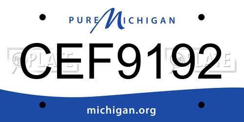 CEF9192 Michigan License Plate