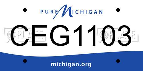 CEG1103 Michigan License Plate