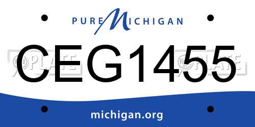 CEG1455 Michigan License Plate