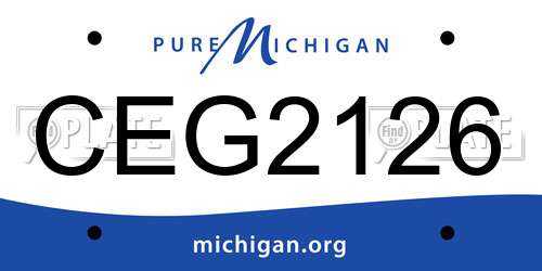 CEG2126 Michigan License Plate