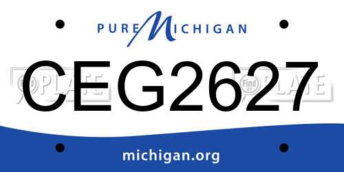 CEG2627 Michigan License Plate