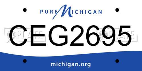CEG2695 Michigan License Plate