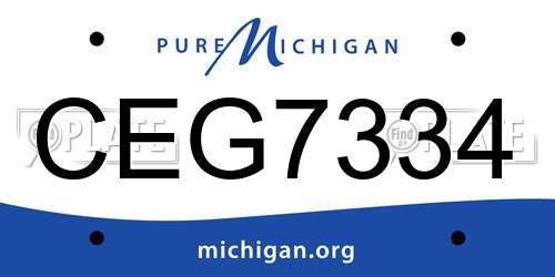 CEG7334 Michigan License Plate