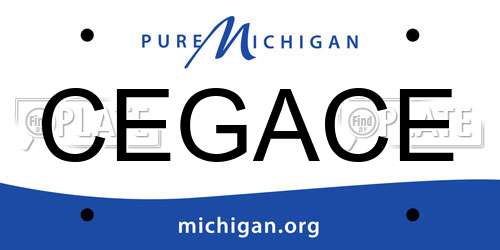 CEGACE Michigan License Plate