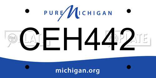 CEH442 Michigan License Plate
