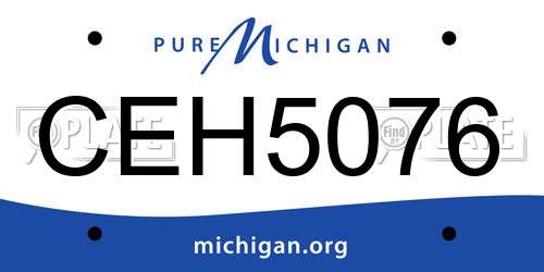 CEH5076 Michigan License Plate