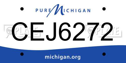 CEJ6272 Michigan License Plate