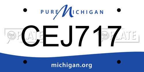 CEJ717 Michigan License Plate