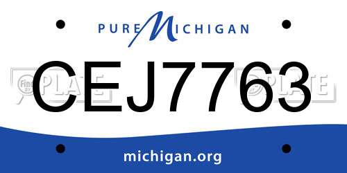 CEJ7763 Michigan License Plate