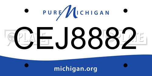 CEJ8882 Michigan License Plate