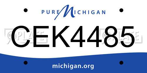 CEK4485 Michigan License Plate