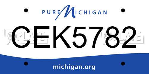CEK5782 Michigan License Plate