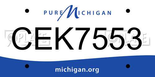CEK7553 Michigan License Plate
