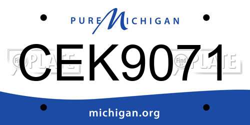 CEK9071 Michigan License Plate
