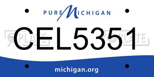 CEL5351 Michigan License Plate