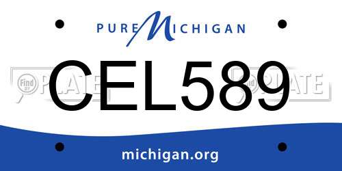 CEL589 Michigan License Plate