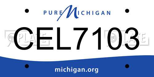 CEL7103 Michigan License Plate