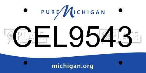 CEL9543 Michigan License Plate