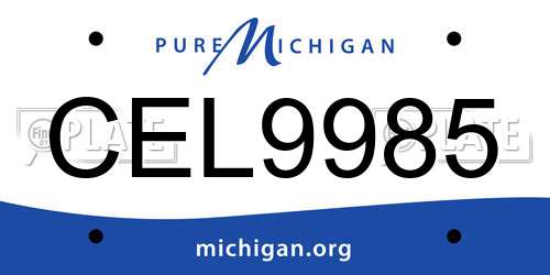 CEL9985 Michigan License Plate