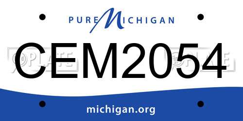 CEM2054 Michigan License Plate