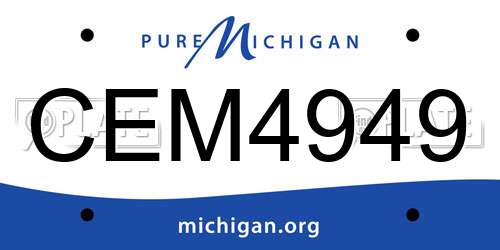 CEM4949 Michigan License Plate