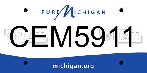CEM5911 Michigan License Plate