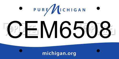 CEM6508 Michigan License Plate