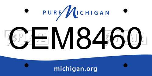 CEM8460 Michigan License Plate