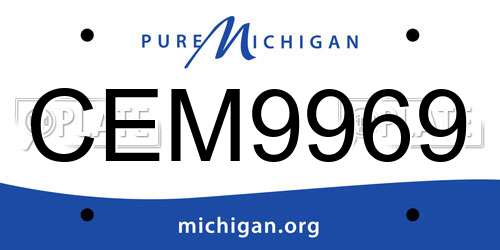 CEM9969 Michigan License Plate