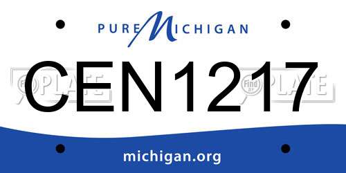 CEN1217 Michigan License Plate