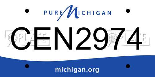 CEN2974 Michigan License Plate