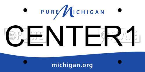 CENTER1 Michigan License Plate