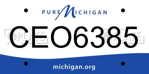 CEO6385 Michigan License Plate