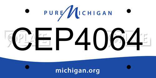 CEP4064 Michigan License Plate