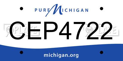 CEP4722 Michigan License Plate
