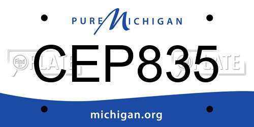 CEP835 Michigan License Plate