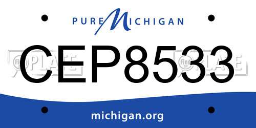 CEP8533 Michigan License Plate