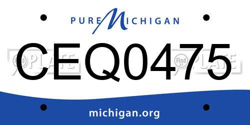 CEQ0475 Michigan License Plate