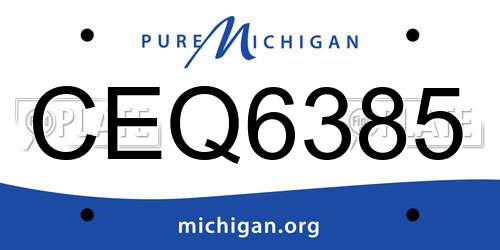 CEQ6385 Michigan License Plate