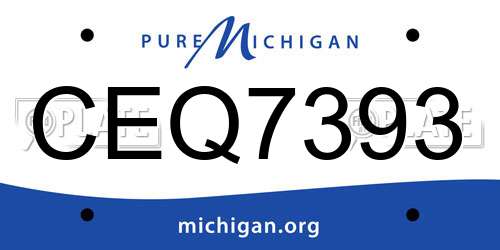CEQ7393 Michigan License Plate