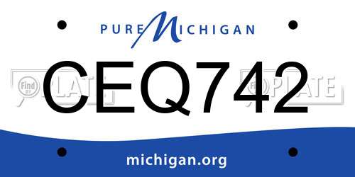 CEQ742 Michigan License Plate