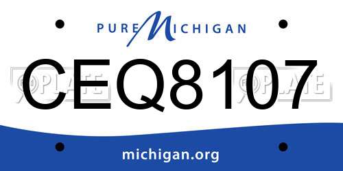 CEQ8107 Michigan License Plate