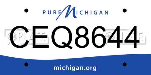 CEQ8644 Michigan License Plate