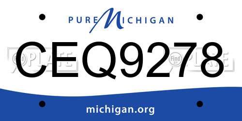 CEQ9278 Michigan License Plate