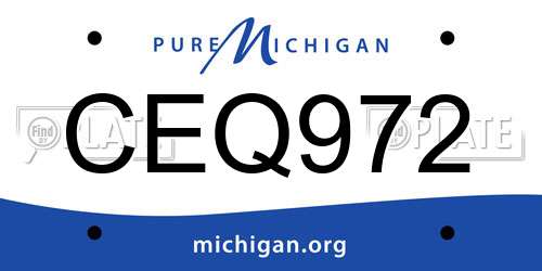 CEQ972 Michigan License Plate