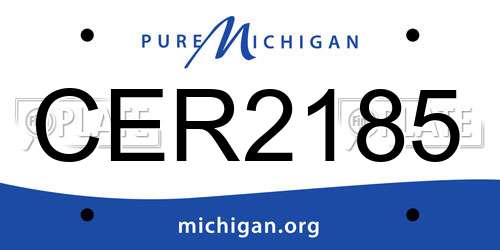 CER2185 Michigan License Plate