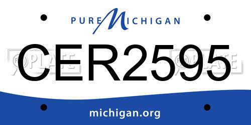 CER2595 Michigan License Plate